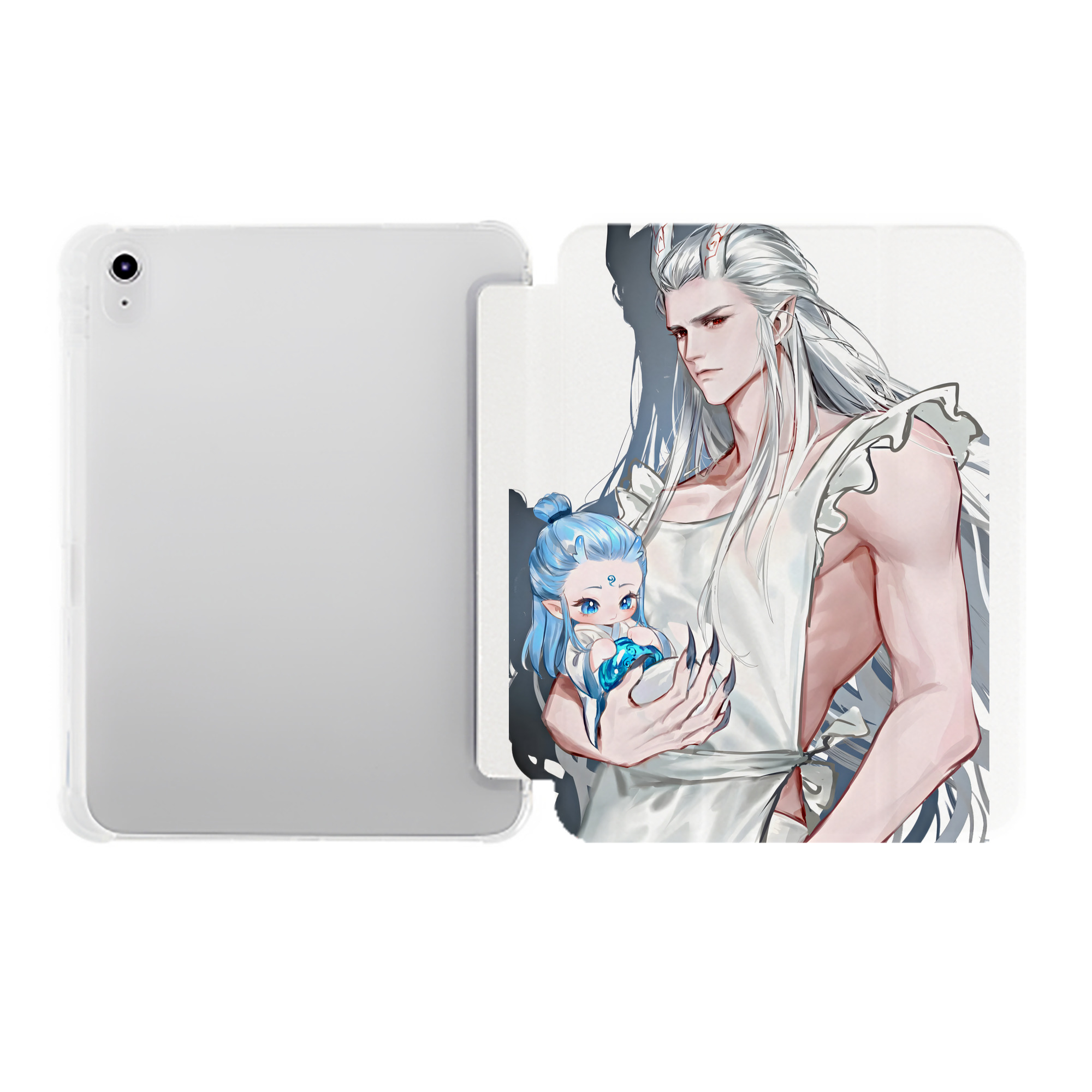 （画像用） Ne Zha 2 ナタ 魔童の大暴れ IPad ケース ペン収納付き 三つ折りスタンド PUレザー×シリコン 対応機種9.5/10.5/10.9インチ